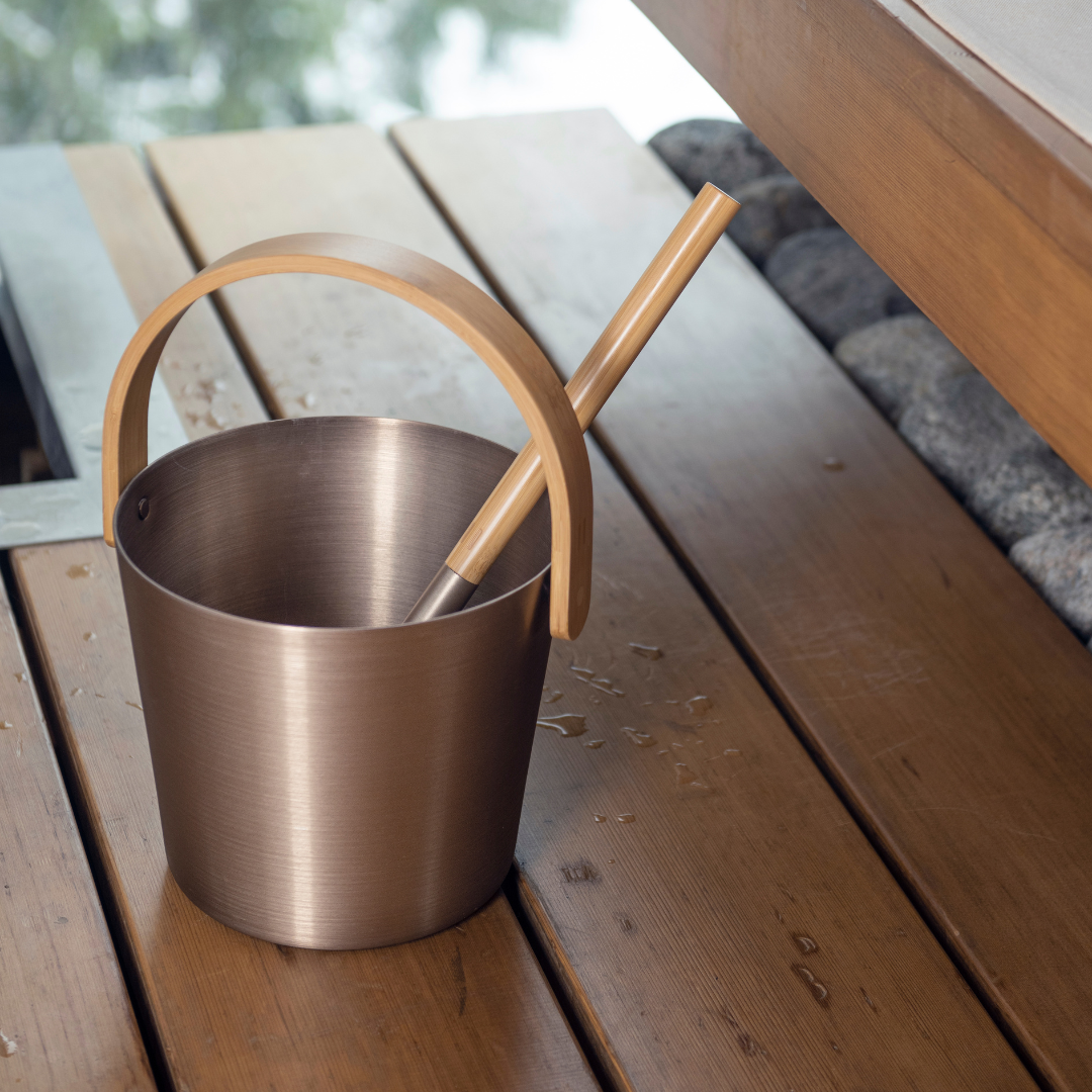 Saunaspand champagne m. bambus - aluminium