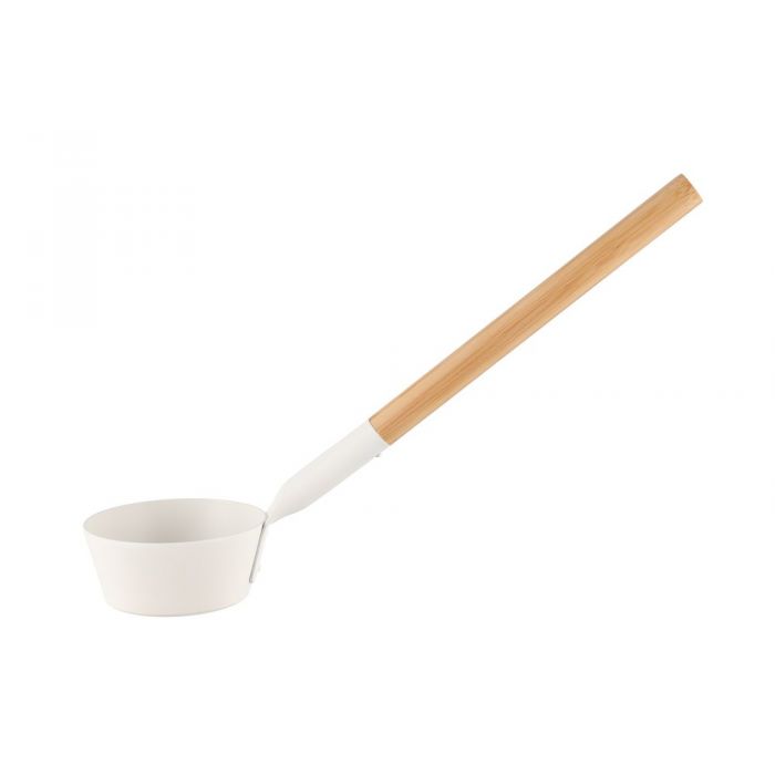 Saunaske i hvid/lyst træ - aluminium