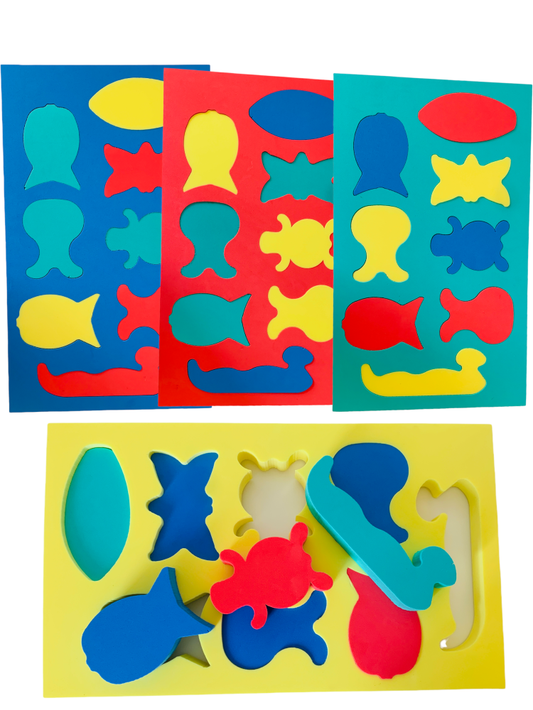 Flydende puslespil med 8 figurer