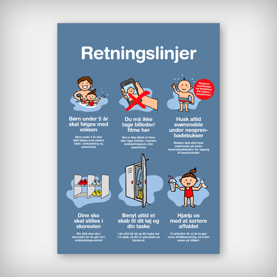 Skilt med "retningslinjer"