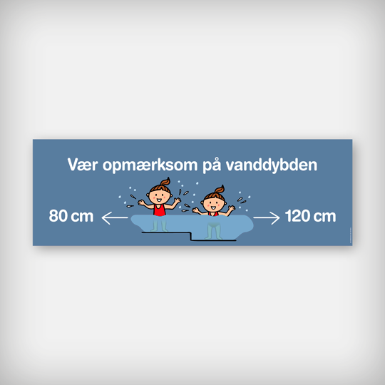 Skilt med "vanddybde"