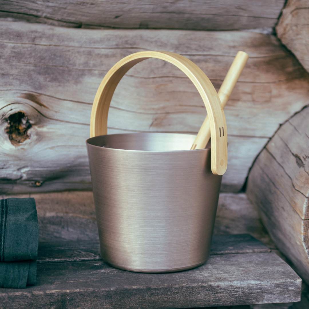 Saunaspand champagne m. bambus - aluminium