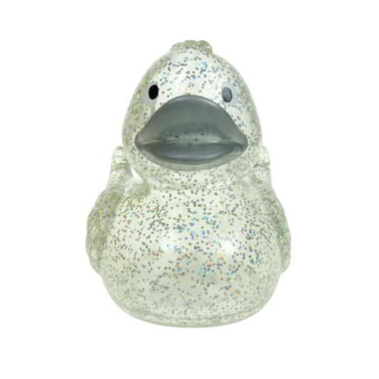 Regnbueglimmer and, sølv - 5 stk