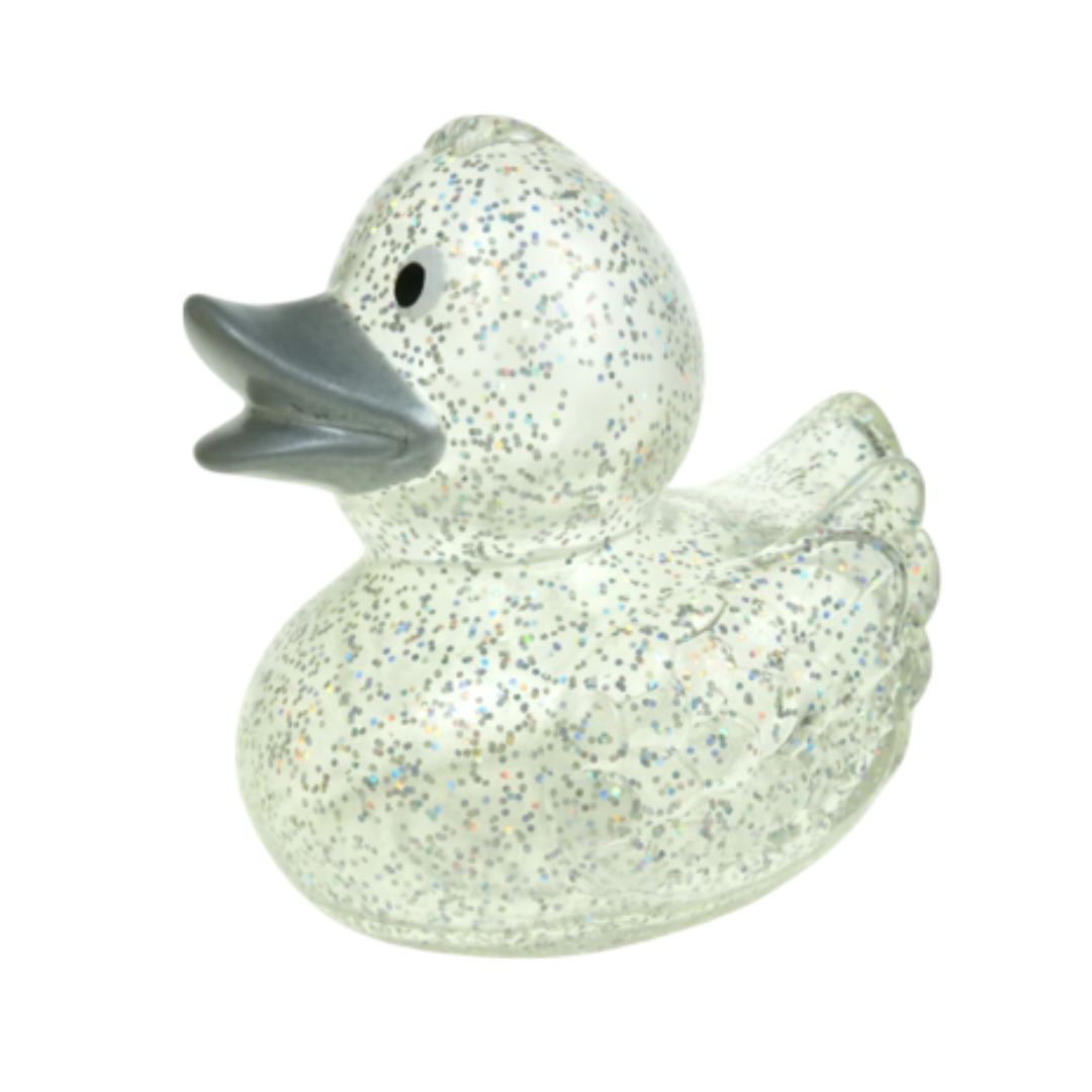 Regnbueglimmer and, sølv - 5 stk