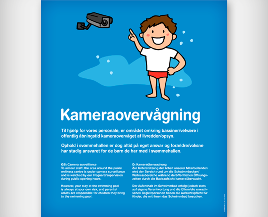 Skilt med "kameraovervågning"