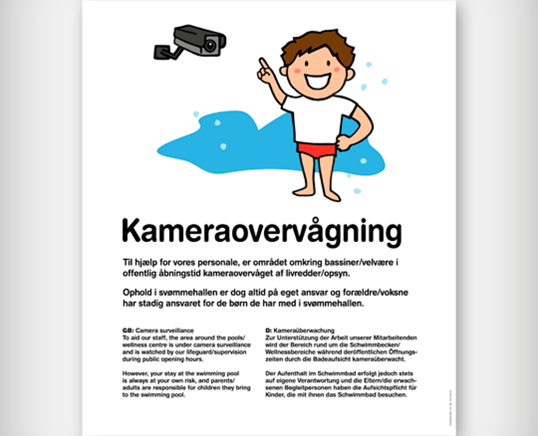 Skilt med "kameraovervågning"