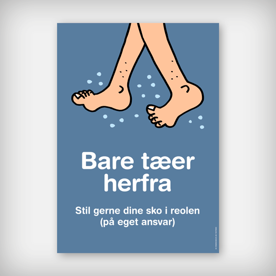 Skilt med "bare tæer"